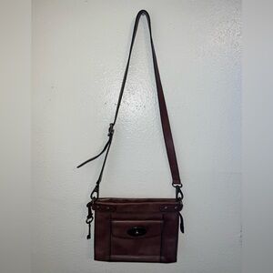 Fossil Brown Leather Crossbody Bag